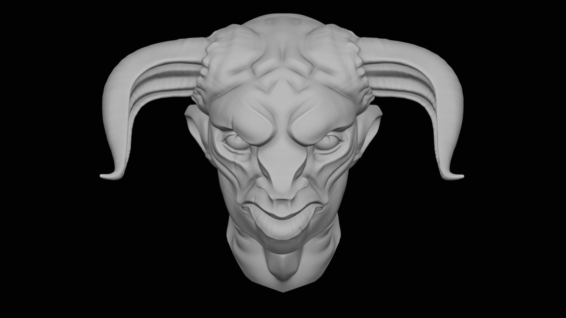 High - Poly Daemon Head Printable - Download Free 3D model by ...