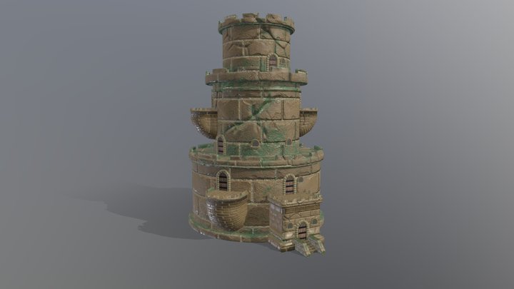 Ancient Temple Tower 3D Model