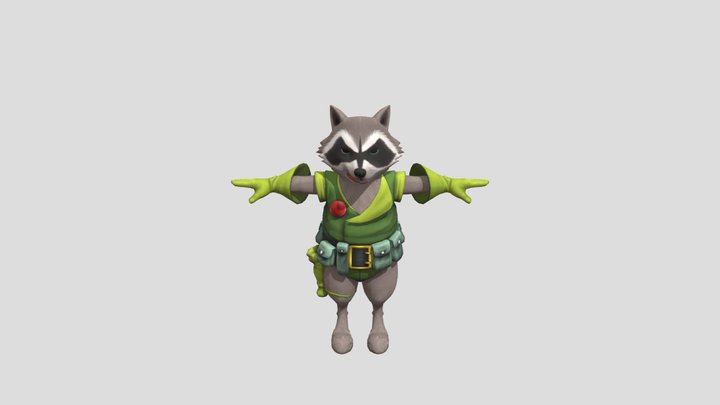 Raccoon_ Warrior 3D Model