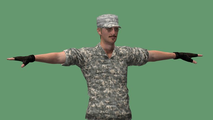 Army Officer 3D Model