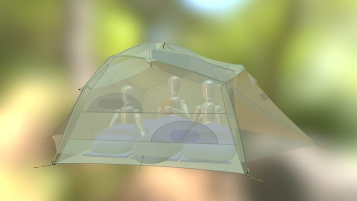 Moonlight 3 Tent With Mannequins 6Ft7 5Ft10 5Ft5 3D Model