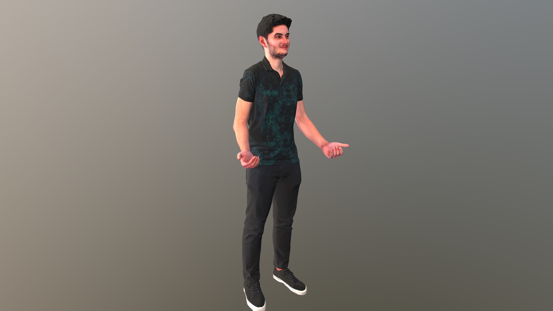 3D model No33 – Holder Guy - This is a 3D model of the No33 - Holder Guy. The 3D model is about a man in a black shirt.