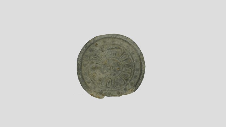 紀伊国分寺（紀の川市）　軒丸瓦　複弁蓮華文 – Modello 3D gratuito STL
