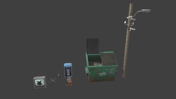 Dystopic Urban Props 3D Model