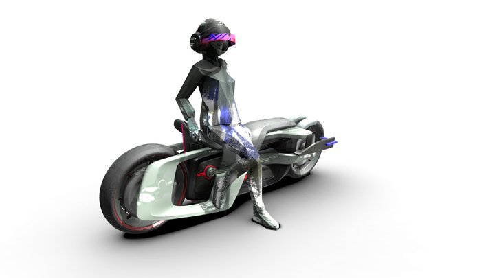 retro super motorbike 3D Model