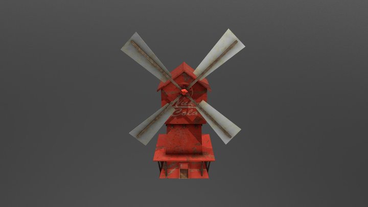 Nuka Cola Windmill minigolf asset 3D Model