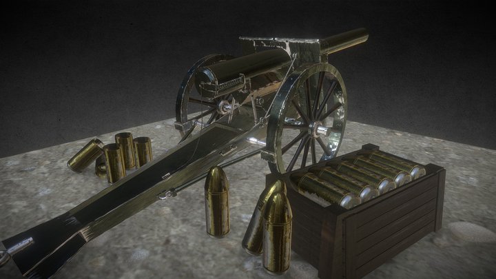 World War 1 Anti Tank Gun 3D Model