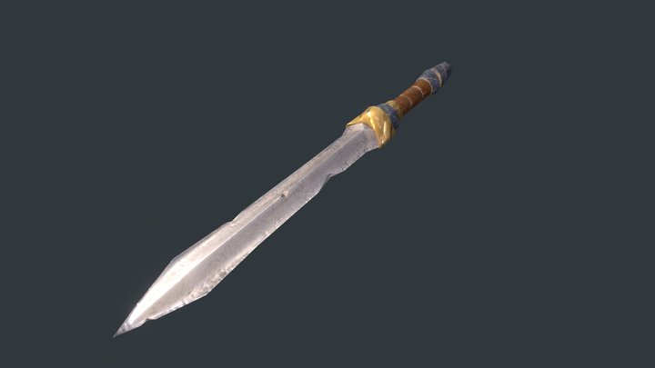 Low poly stylized sword 3D Model