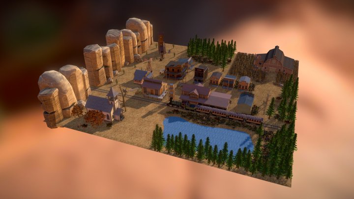 Wild West Town 3D Model