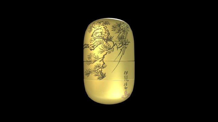 松蒔絵印籠 / Pine-lacquered Pillbox 3D Model