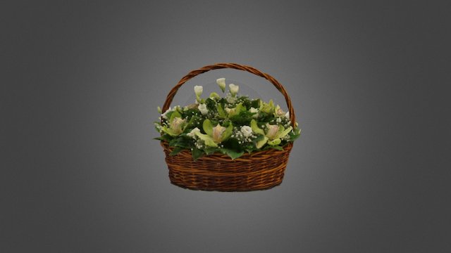 Basket of flowers 3D Model