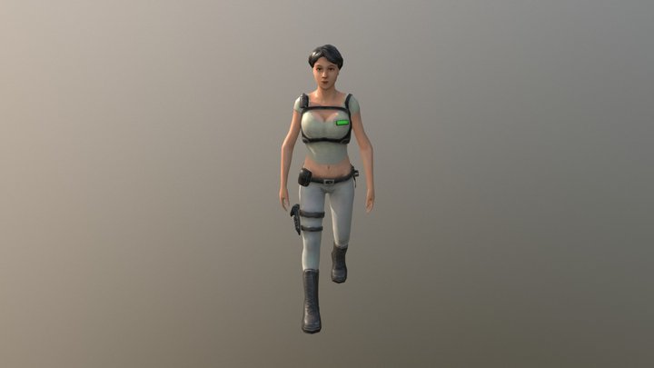 Girl soldier 3D Model