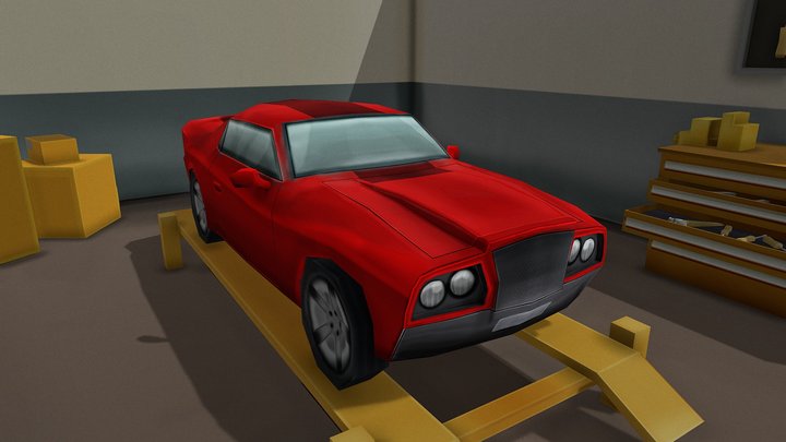 Stylized Garage 3D Model