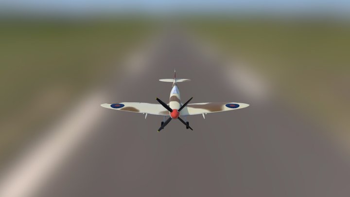 Supermarine Spitfire RAF desert livery 3D Model