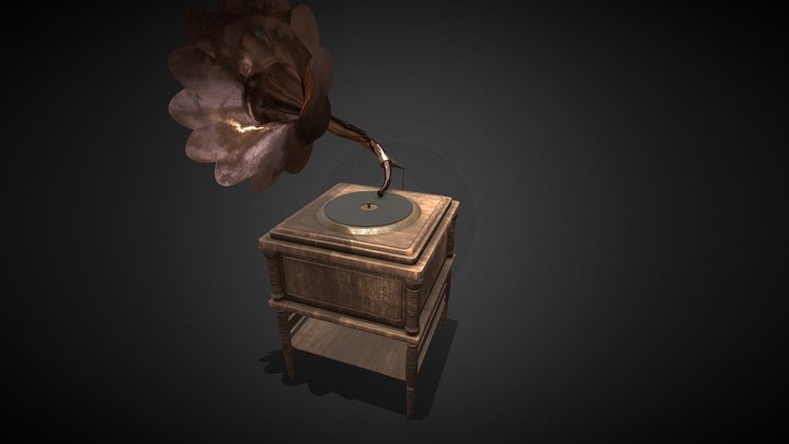 Phonograph (GAMEREADY!)  Gramophone 3D Model