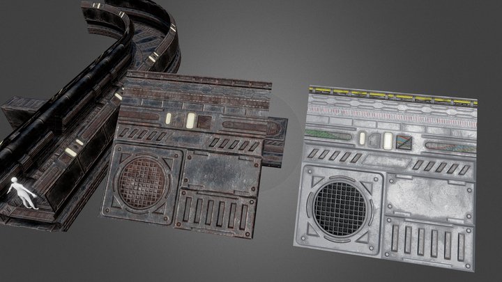 Sci-fi trim sheet modules – Modelo 3D gratuito STL