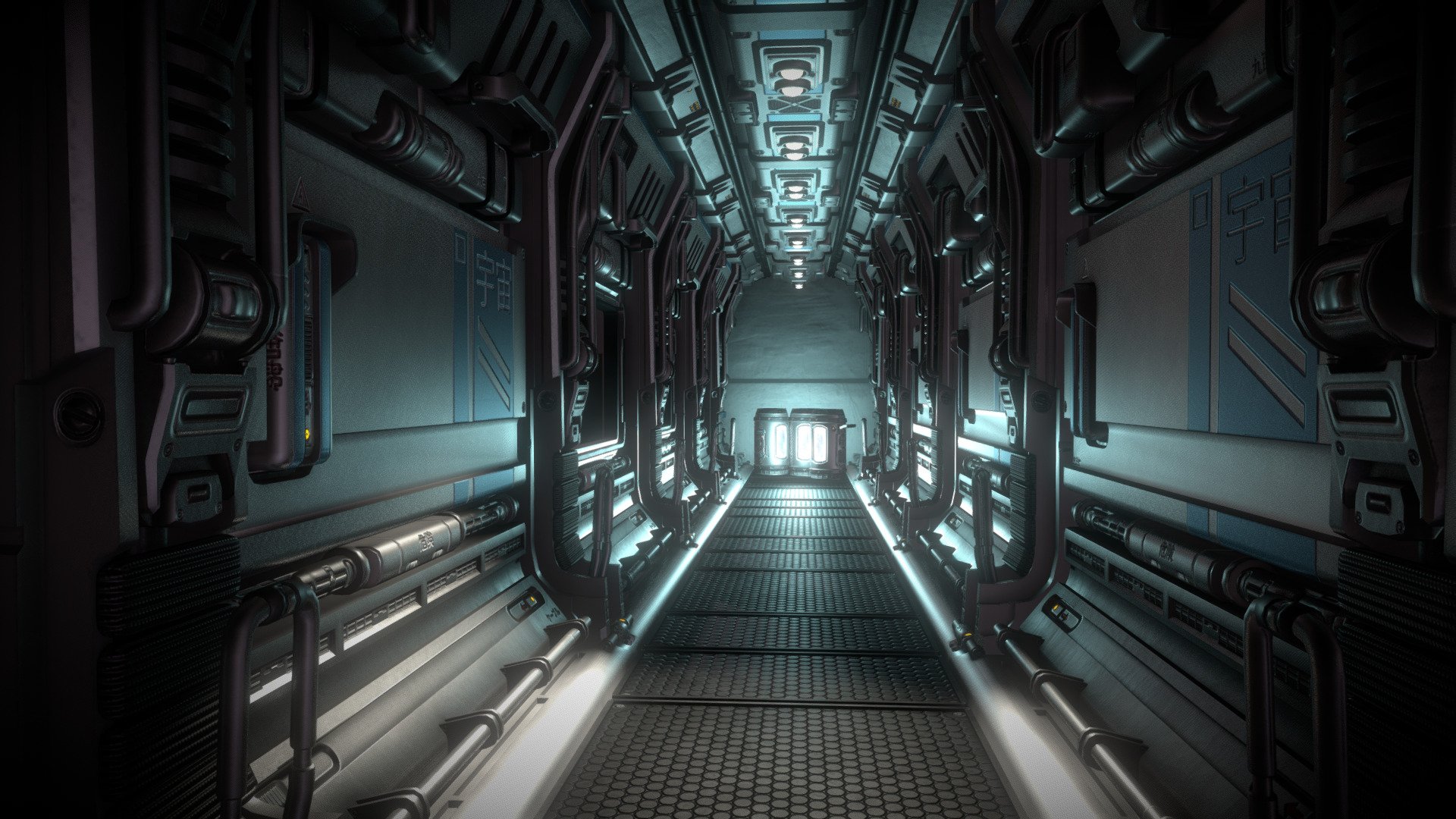 Spaceship Corridor - Download Free 3D model by the_table (@the_table)  [1cdd1db]