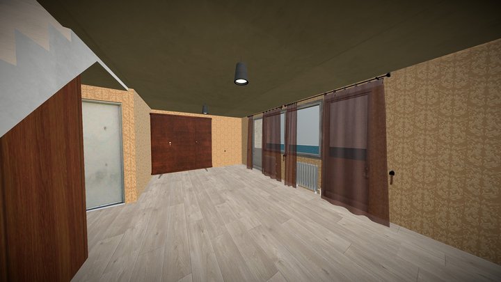 Generic soviet living quarters (neobrutalism) #1 3D Model