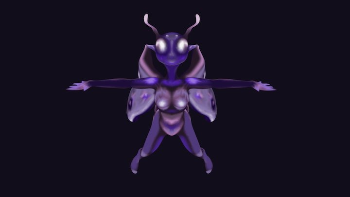 Humanoid Moth 3D Model