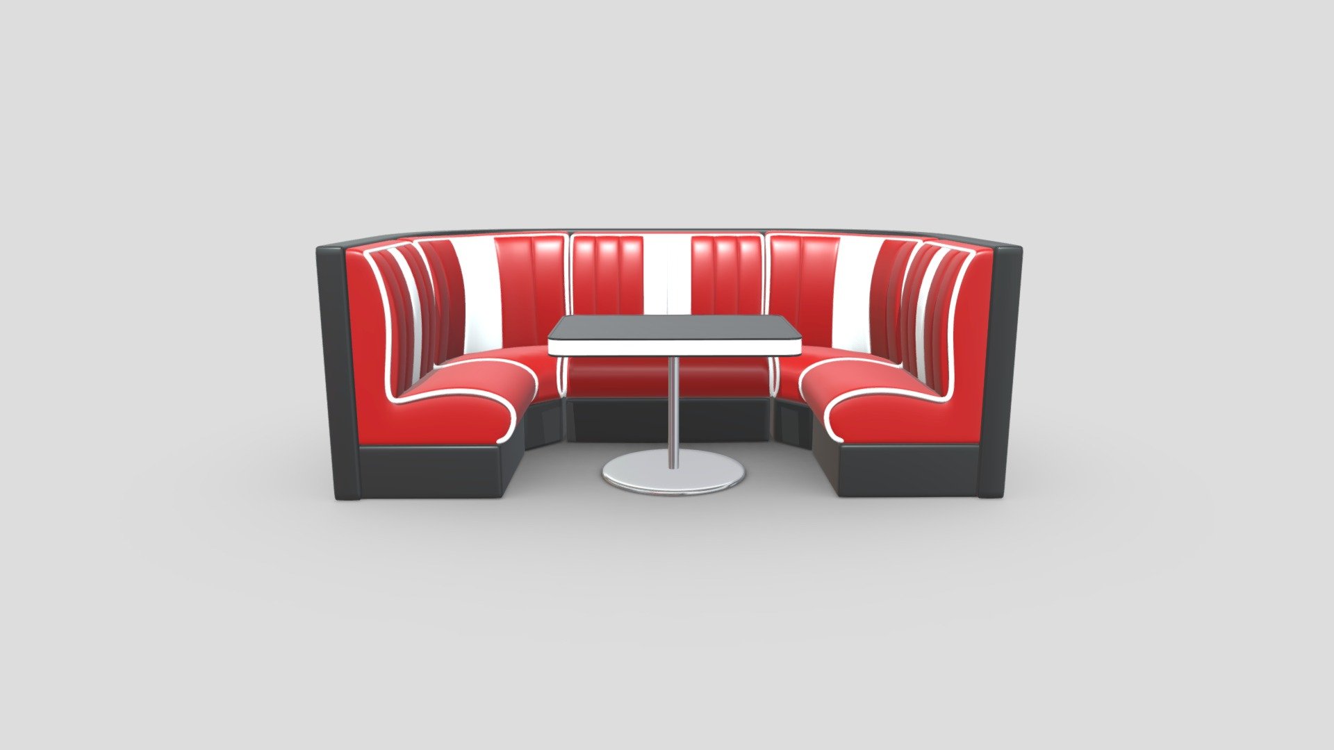 Double Booth Restaurante Seating Modelo 3d