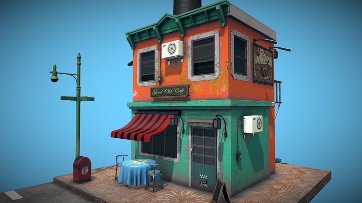 Old classic cafe 3D Model