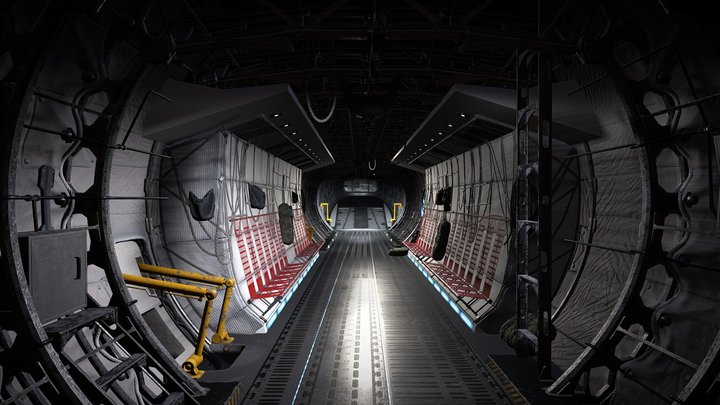 Cargo Airplane Interior PBR 3D Model