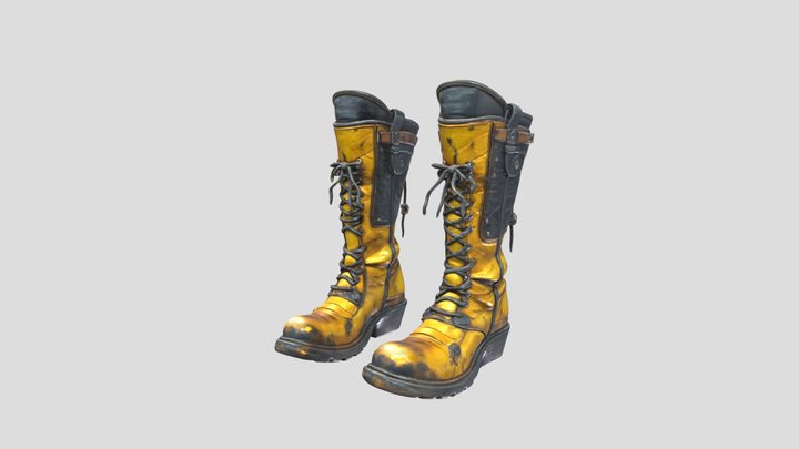 Steampunk Yellow Combat Boots – Modelo 3D gratuito STL