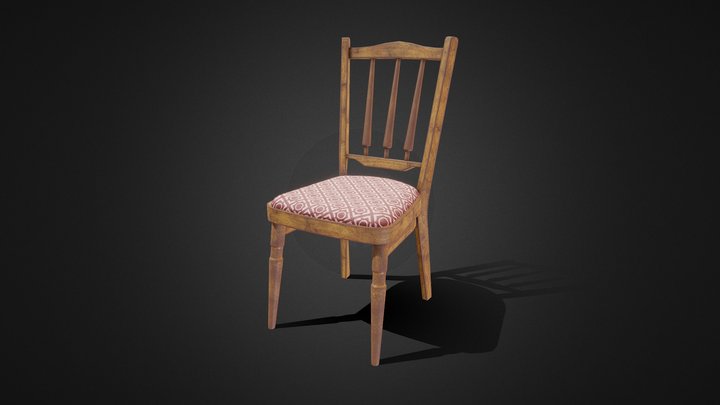 Simple Wooden Chair – Fully Game-Ready PBR Model 3D Model