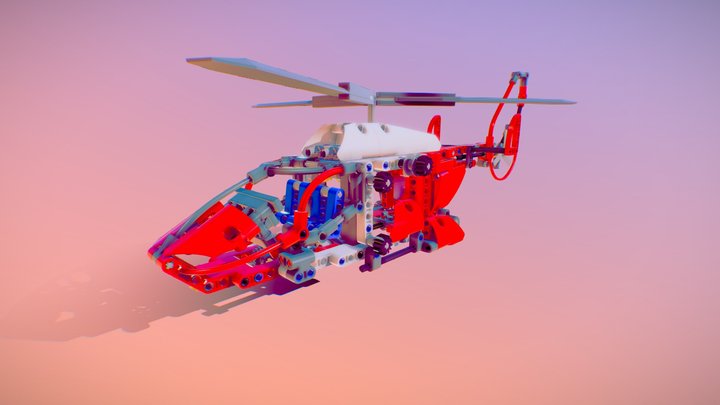 8068 Rescue Helicopter 3D Model