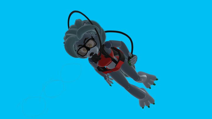 Roxanne scuba dives 3D Model