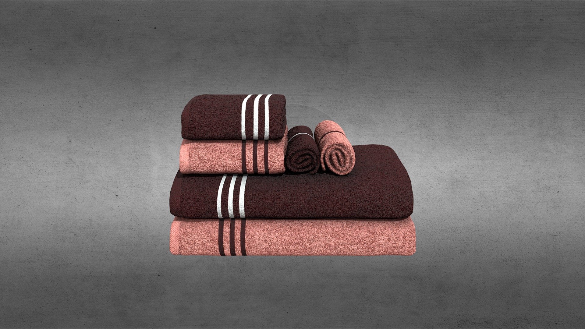 Realistic Towel Set Download Free 3d Model By Assetfactory 1cee246