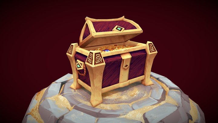 Sandy Treasure Chest 3D Model