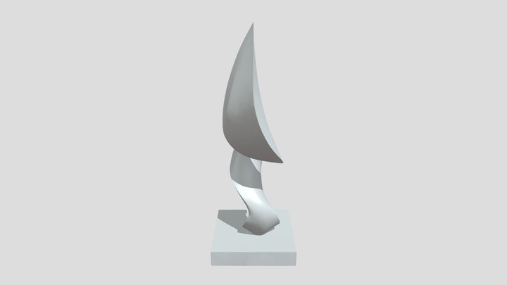 Abstract twisted wooden sculpture 3D Model