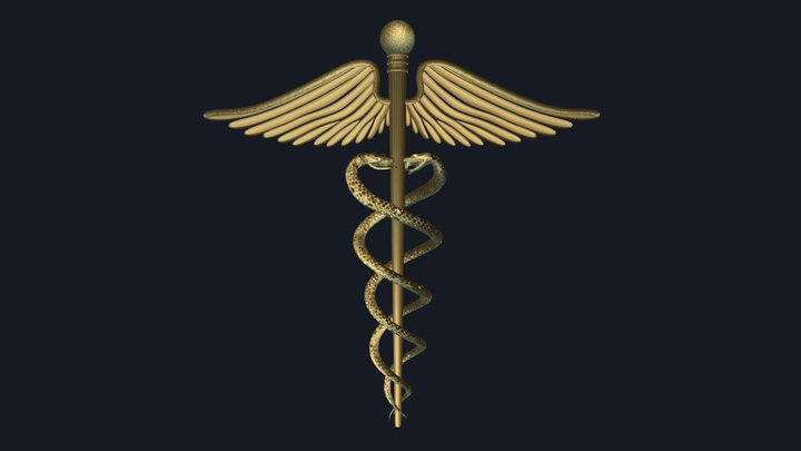 Medical Symbol, 3D Caduceus 3D Model