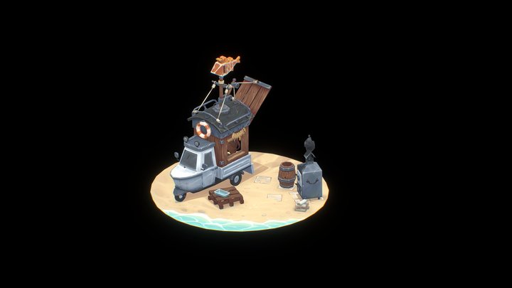 Nida Fish truck 3D Model