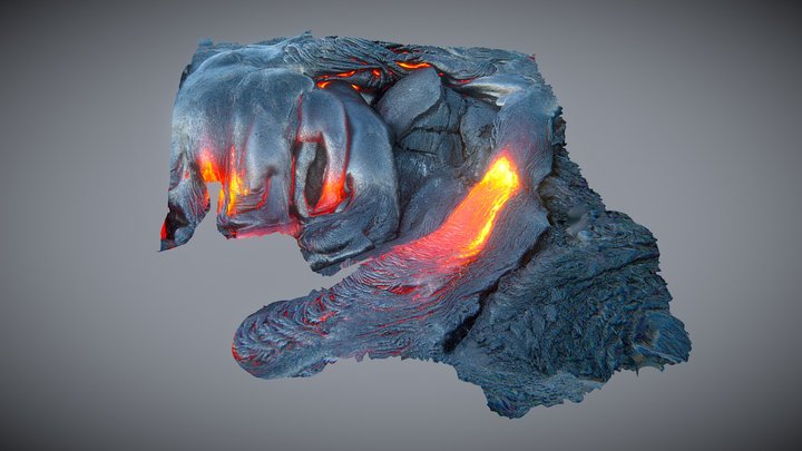 Active pahoehoe lava flow, Hawaii 3D Model