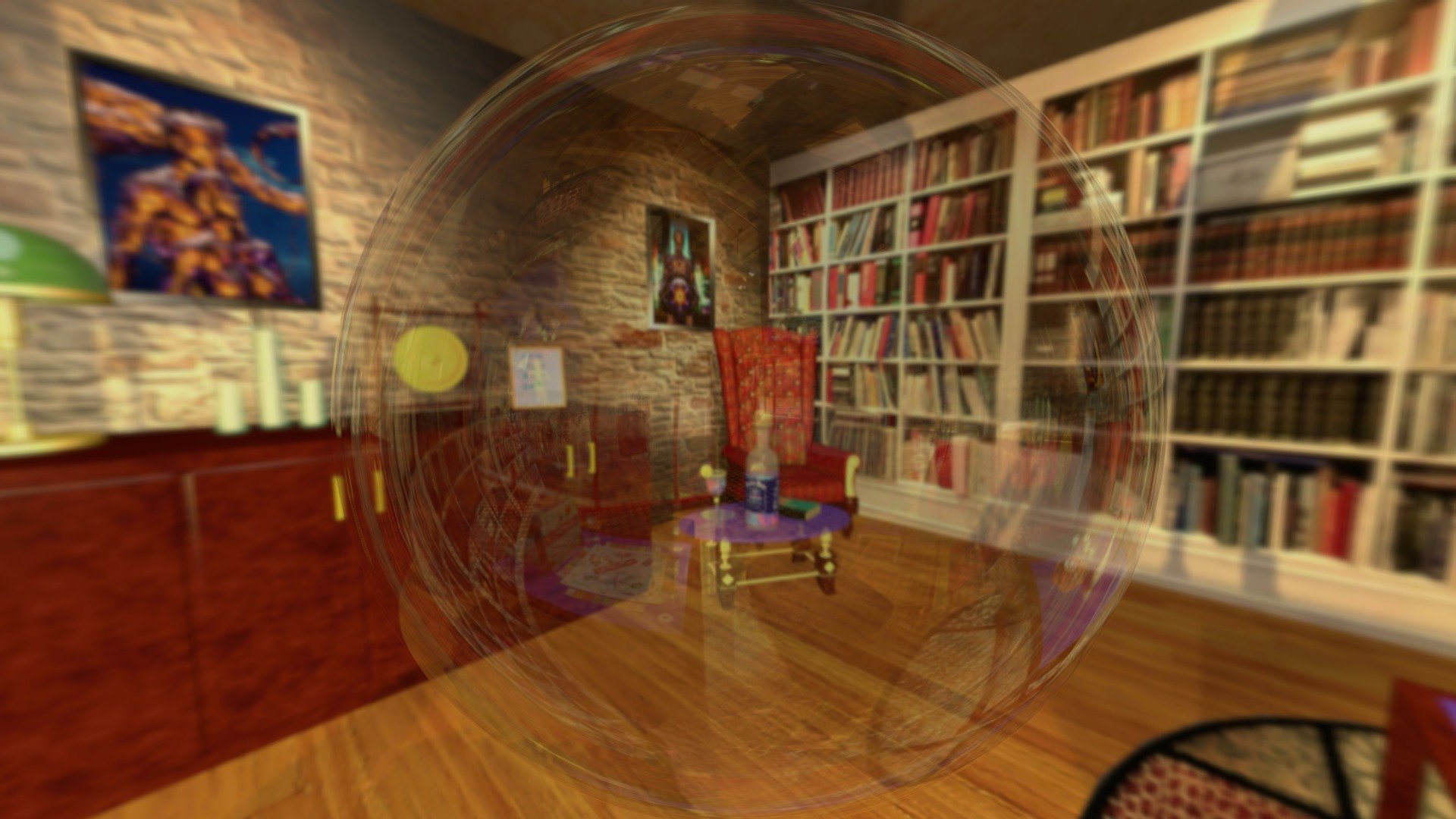 Sphere AR Refraction Experiment " Berlin Loft "
