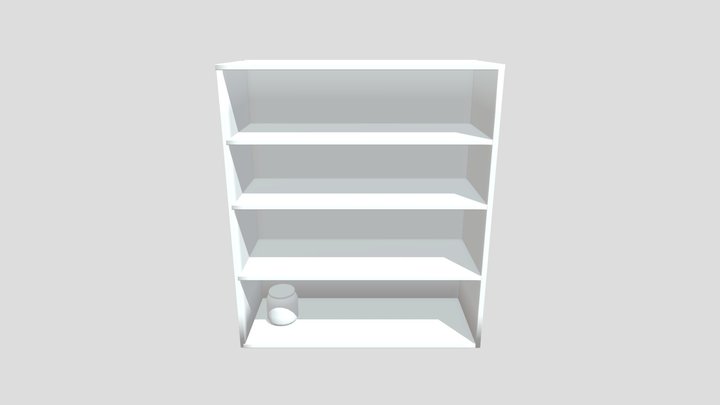 Medieval Bookshelf And Jar BETA 3D Model