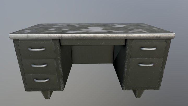 Retro Desk 3D Model