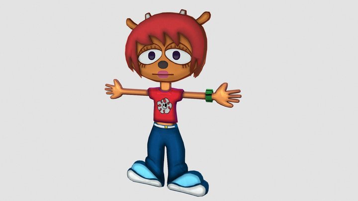 Parappa The Rapper free 3D model animated rigged