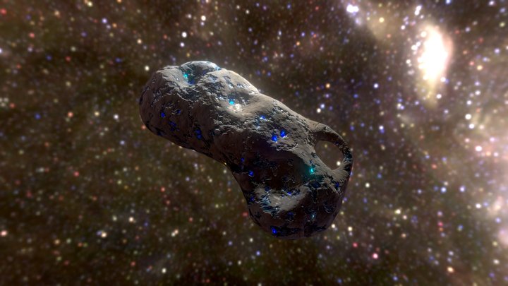 Asteroid with minerals 3D Model