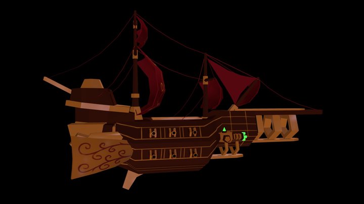 Space Pirate Ship 3D Model