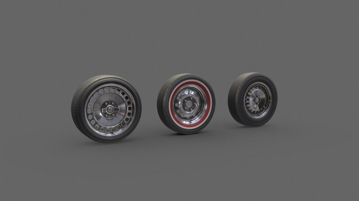 retro wheels 3D Model