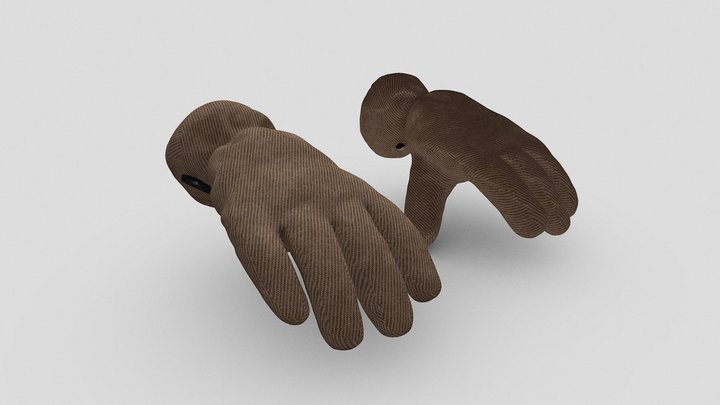 Patterned Ski Gloves 3D Model