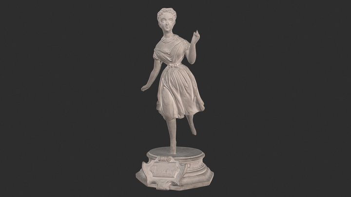 Statue of dancer Marie Taglioni in pose 3D Model