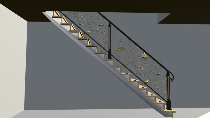 Перила лестница 3D Model