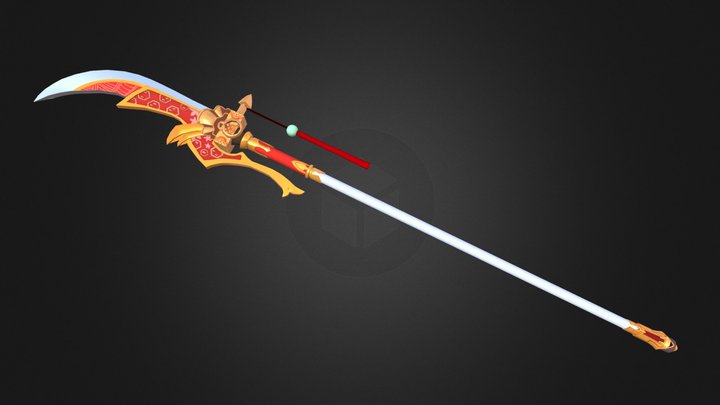 Fantasy Halberd 3D Model