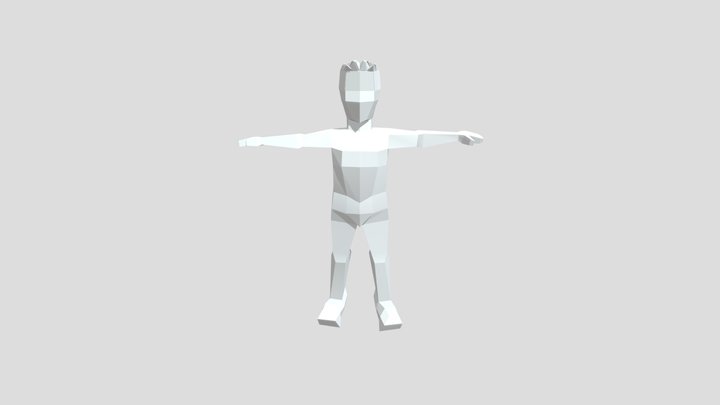 3D low poly male character 3D Model