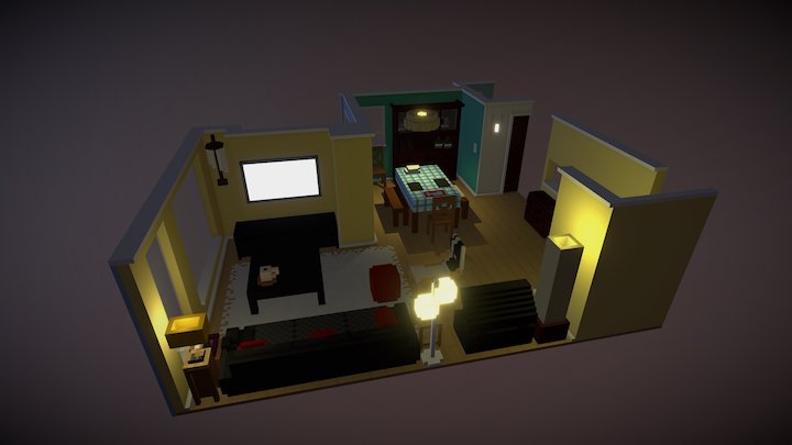Living Room - Night 3D Model