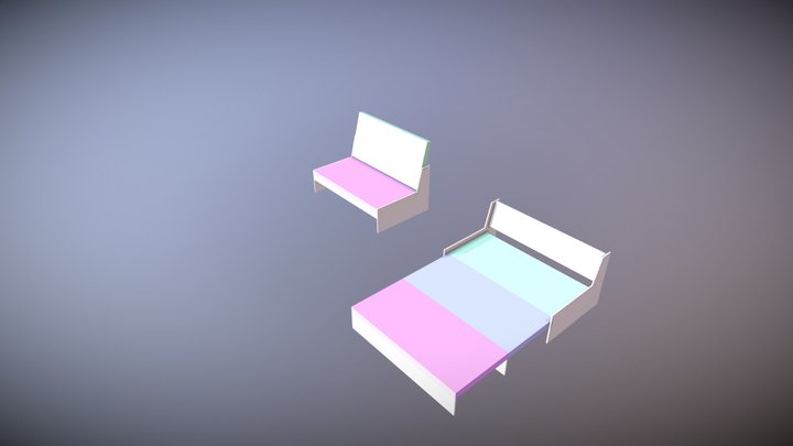 Диван-кровать 1 3D Model